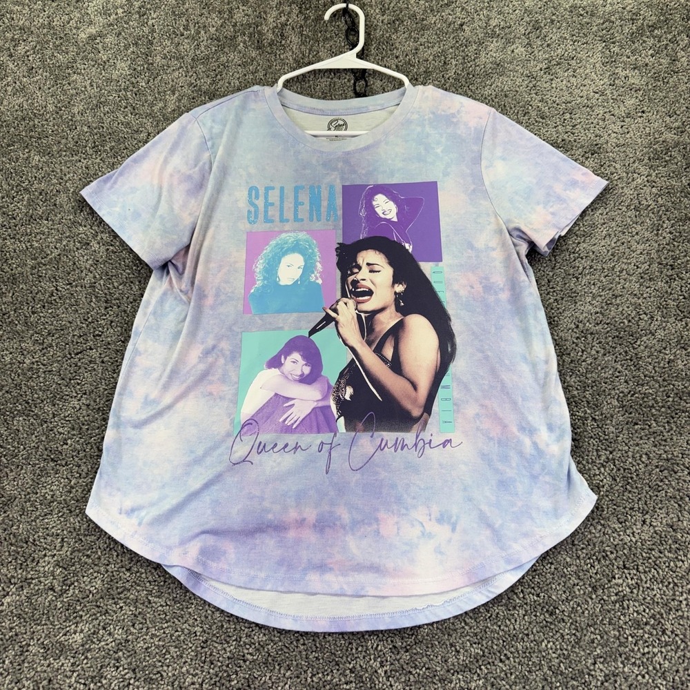 Selena Shirt Womens XL Purple Tie Dye Queen Of Cumbia Graphic Tee Casual